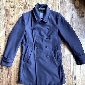 Zara Men's Navy Peacoat